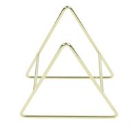 Supporto in metallo per cucina - Triangolo e Rotondo Sottobicchieri Organizzatore, Portapiatti Salvaspazio, Finitura Oro o Argento, 10x11 (Oro L)