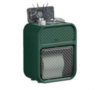 Supporto in plastica 18,5 cm bianco verde scuro supporto in plastica 18,5 | Design a doppio strato, montaggio a parete, salvaspazio, mantiene i tessuti asciutti, facile accesso