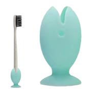 Supporto in silicone antipolvere, porta spazzolino da denti, a forma di pesce, pratico ventosa | custodia portaoggetti multifunzione, accessorio da bagno per mantenere il tuo spazzolino da denti al