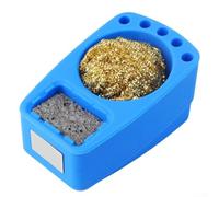 Supporto in silicone per saldatura con sfera in filo di ottone per la pulizia della punta di ferro, resistente al calore, stazione per dissaldare, colore nero (C)