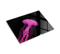 Supporto in vetro e protezione per piano di lavoro 40x30 cm Medusa rosa | Ripiano | Supporto | Base | Vassoio | Paraspruzzi | Struttura | Copertura | Salvatavola | Elemento | Aiuto