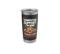 Supporto informatico Sono qui per cancellare i tuoi biscotti Natale Bicchiere termico in acciaio inox doppia parete