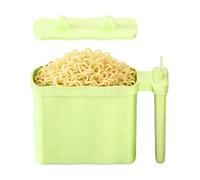 Supporto istantaneo per la pasta, tazza senza risciacquo con coperchio, simpatica ciotola per pasta istantanea con design con orecchie di gatto, drenaggio, vassoio per forchetta e manico, per
