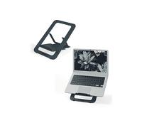 Leitz Supporto per Laptop in Alluminio, Design SlimLift, 5 Combinazioni di Altezza e Angolazione Preimpostate, per Laptop/Tablet da 10'' - 17'', Gamma Ergo, Grigio Scuro, 63460089