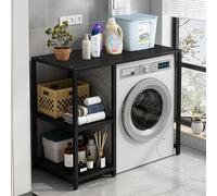 Supporto Lavatrice Asciugatrice,Scaffale Lavatrice,Mobile Porta Lavatrice E Asciugatrice,Mobile Porta Lavatrice E Asciugatrice A Colonna,Piano 3 Livelli Asciugatrice Superiore Impilabile Rack(Black,L1