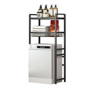 Supporto Lavatrice Asciugatrice Scaffale Portaoggetti Per Lavatrice Salvaspazio Per Bagno Scaffale Sopra Per Bagno Lavanderia Acciaio Al Carbonio Facile da Montare Per Soluzioni Di Sto black 2-Layers