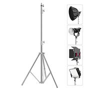 Supporto leggero resistente, in acciaio inox luce stand Supporto Luce in Resistente acciaio inox, alto 2.8m/110in, Adattatore Universale 1/4” a 3/8” per Softbox da studio monolight