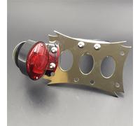 Supporto Licenza In Cromo E Fari Ovali Neri Per Harley Touring Bobber Chopper