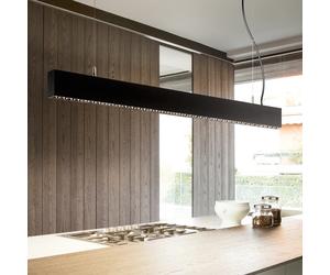 Supporto Lineare Steel Alluminio Nero 2 Luci 36W 3000K Luce Calda