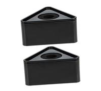 Supporto Logo Microfono Triangolare Nero 2 Pezzi ABS per Interviste | Finitura in ABS Inserti in Spugna, Foro Interno 2cm, Superfici Vuote, Uso per Reporter e Conduttori