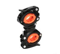 Supporto Luce Bici Manubrio Sella per forcella Supporto Luce | Rotazione 360 gradi completa, regolazione angolo luce, visione ottimale, notte per sicura, plastica dura(Black-Orange)