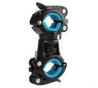 Supporto Luce Bici Plastica Ingegneria Sella per forcella Supporto | Rotazione 360 gradi, angolo regolabile, visione ottimale, installazione sicura(Black-Blue)