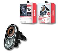 Supporto Magnetico 2 in 1 e Caricabatterie Senza Fili per Auto - Nero KP34302