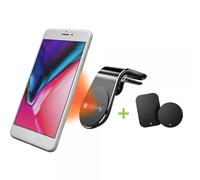 Techly Supporto magnetico da auto 362701 per smartphone con due placche metalliche universali nero