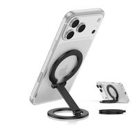 Supporto magnetico doppio per telefono MagSafe con supporto per impugnatura per iPhone 17 Pro Max Plus 17e 16 15 14 13 12, supporto magnetico con cavalletto ad anello per Samsung Galaxy S26 S25 S24
