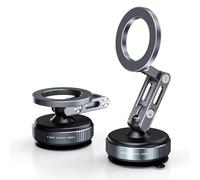 [Supporto magnetico per cellulare] Adsorbimento sottovuoto + doppio strato forte magnetico - regolazione a tre assi, pieghevole e retrattile, commutazione dello schermo orizzontale e verticale