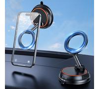 Supporto magnetico per cellulare da auto MagSafe, con ventosa a vuoto, girevole per iPhone 16/15/14/13 Pro Max Plus, con anello magnetico per Samsung S25/S24/S23 Ultra Google Phone Holder Car