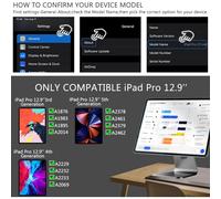 Supporto magnetico per iPad, supporto galleggiante regolabile e girevole a 360, struttura pieghevole e robusta per iPad Pro 12,9" di terza