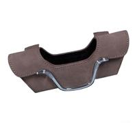 Supporto magnetico per occhiali da sole per auto, in pelle scamosciata, compatibile con tutti i modelli di veicoli (marrone)