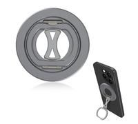 Supporto Magnetico per Smartphone (6,7-6,9 Pollici) - Doppio Anello,Girevole 360°,Compatibile Qi2,per Palestra/Fitness,Android & iOS - Portatelefono Auto,Ufficio,Casa - Magnete Forte N52 (Grigio)