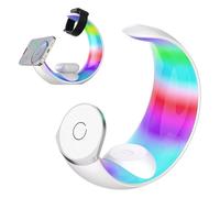 Supporto magnetico per stazione di ricarica wireless multipli dispositivi con lampada lunare per telefono, orologio, cuffie, 5 opzioni di colore, lampada di luminosità regolabile