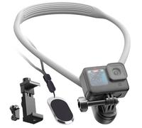 Supporto magnetico per telefono cellulare per registrazione POV/Vlog, supporto universale per telefono cellulare per iPhone e Android, regolabile e stabile per riprese video GoPro Insta360 (grigio)