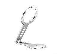 Supporto magnetico per telefono con articolazione a 360 gradi e alluminio per telaio in lega per supporto smartphone multi posizione (argento)