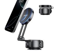 Supporto magnetico per telefono con ventosa elettrica, regolabile e pieghevole, supporto magnetico per auto per iPhone 16/15/14/13/12, per doccia/auto/specchio/superfici lisce (non ricarica telefono)