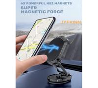 Supporto magnetico per telefono da cruscotto, supporto per telefono da auto con magnete super resistente e super adesivo, rotazione a 360 gradi per