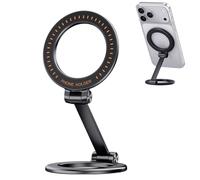 Supporto magnetico per telefono - Palestra e scrivania su entrambi i lati | Impugnatura + supporto + gancio in uno - Doppio anello magnetico a scatto per rack e monitor da palestra - 90 g si piega