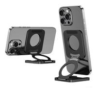 Supporto magnetico per telefono ultra sottile pieghevole con doppio attacco laterale, supporto per auto con rotazione a 360 gradi, si adatta alla maggior parte degli smartphone, inclusi e (nero)