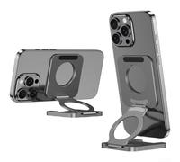 Supporto magnetico per telefono ultra sottile pieghevole con doppio attacco laterale, supporto per auto con rotazione di 360 gradi, si adatta alla maggior parte degli smartphone, inclusi e (grigio)