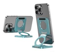 Supporto magnetico per telefono ultra sottile pieghevole con doppio attacco laterale, supporto per auto con rotazione a 360 gradi, si adatta alla maggior parte degli smartphone, inclusi e (blu)