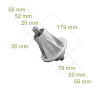 Supporto mandrino coltello mozzo destro Alpina Iseki Honda Stiga Viking tratt...