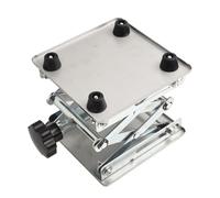 Supporto manuale per sollevamento da laboratorio, in acciaio inox, 150 × 150 mm, piastra superiore/inferiore, altezza regolabile 75-260 mm, per uso professionale e didattico