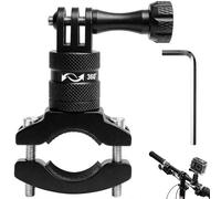 Supporto Manubrio Moto per GoPro - Supporto Bici Action Cam in Metallo - Supporto in Alluminio con Rotazione a 360 Gradi per MTB, Bici da Corsa - Staffa Regolabile Compatibile con Hero 13 12 11(Nero)
