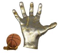 Supporto meccanico da parete per pallacanestro, meccanico punk, a forma di mano, decorazione da parete per pallacanestro e calcio, organizer salvaspazio (argento)
