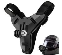 Supporto mentoniera casco motociclista, supporto videocamera GoPro Hero 2018 6 5 4 3 Session SJCAM AKASO Campark Polaroid Osmo (Black)