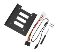 Supporto Metallico per Disco Rigido SSD da 2,5 a 3,5 Pollici | Sata, Cavo Alimentazione a 4 Pin, Cavo Dati Orientabile, Nero, per Installazione Fai