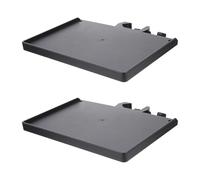 Supporto Microfonico ABS Nero a 2 Pezzi Vassoio Regolabile | Morsetti Orientabili a 90 Gradi, Bordo Rialzato, Superficie Liscia, per Palco, Dj e Lezioni