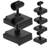 Supporto Microfono da Tavolo Nero 6 Pezzi, Base Regolabile | Plastica, Installazione Salda, Uso su Superficie Piana e Studio, Soluzione Multipurpose per Set da 6