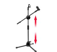 Supporto microfono, microfono con supporto | Supporto microfono retrattile | con altezza freccia regolabile con base per treppiede per la raccolta di strumenti musicali