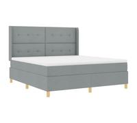 Supporto mirato con molle insacchettate Design moderno testiera regolabile | Letto a molle con testiera Grigio chiaro 180 x 200 cm Tessuto con Luci LED e Materasso