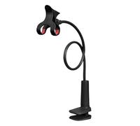 Supporto mobile - Clip per comodino, robusto stelo a con pinze in silicone e ampia di apertura per guardare film, leggere ebook, streaming live e tutorial in cucina