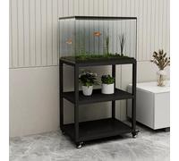 Supporto Mobile Con Ruote Per Acquario, Base Per Acquario Con Piano Spesso, Portatile, Adatto Per Soggiorni, Studi E Uffici(Black,15.7x15.7in)