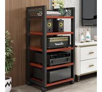 Supporto mobile da pavimento per stampante, mobile stereo aperto con ruote per TV e audio, contenitore per componenti multimediali, 19,6"x42,5"