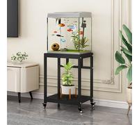 Supporto Mobile per Acquario Con Ruote Supporto per Acquario In Metallo Spazio Stoccaggio A Doppio Strato Altezza 75 Cm/29,5 Pollici Adatto per Soggiorni e Ingressi Uffici Black 50x30cm/19.7x11.8in