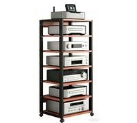 Supporto Mobile Per Apparecchi Audio Domestici E Studio,Scaffale Robusto A 7 Livelli Per Amplificatori Con Ruote,Mensola HiFi Salvaspazio Per Ricevitori,Giradischi,Console Di Gioco E Soggiorno