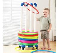 Supporto mobile per hula hoop con ruota, carrello portatile per esercizi per bambini e adulti, ideale per sport, fitness, sala giochi