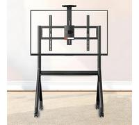 Supporto Mobile per Lavagna interattiva Verticale, Supporto TV Regolabile in Altezza con Ruote bloccabili, Ideale per Ufficio, Aula e casa - Argento
